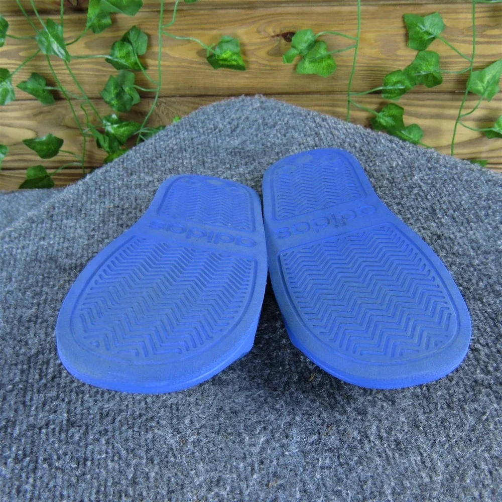 adidas‎ Boys Slide  Sz T 12 Medium Blue Synthetic Slip On